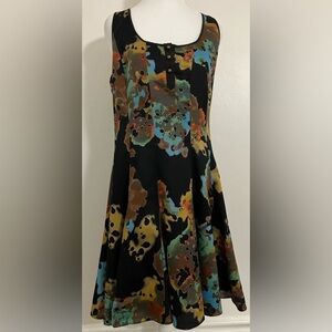 Vintage Pasametes Retro Dress Fit & Flare Artsy  Abstract Colorful Siz 10 Indie